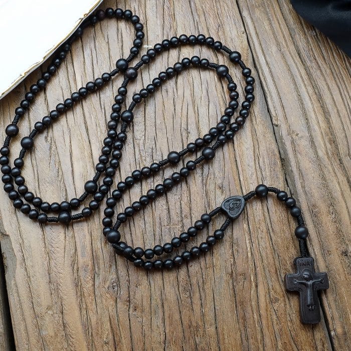 15端玫瑰念珠-黑檀木-6mm Catholic religious art