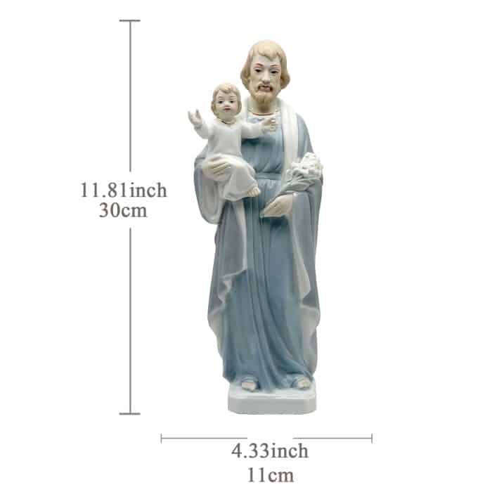 陶瓷摆件-圣若瑟抱耶稣-30cm Catholic religious art