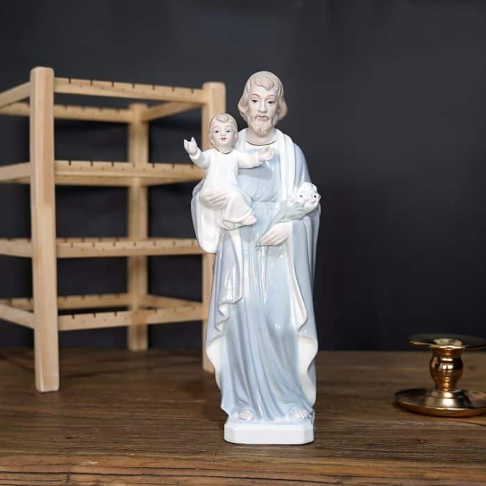 陶瓷摆件-圣若瑟抱耶稣-30cm Catholic religious art