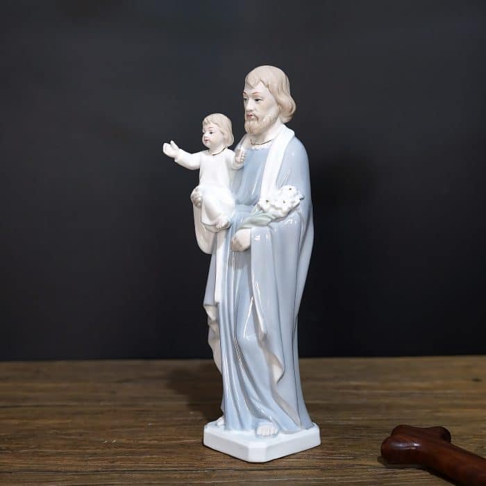陶瓷摆件-圣若瑟抱耶稣-30cm Catholic religious art