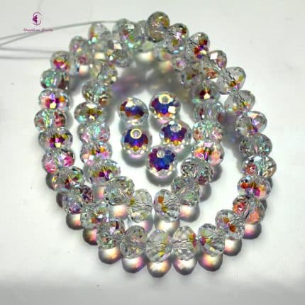 DIY珠子-算盘珠48面-02白色AB