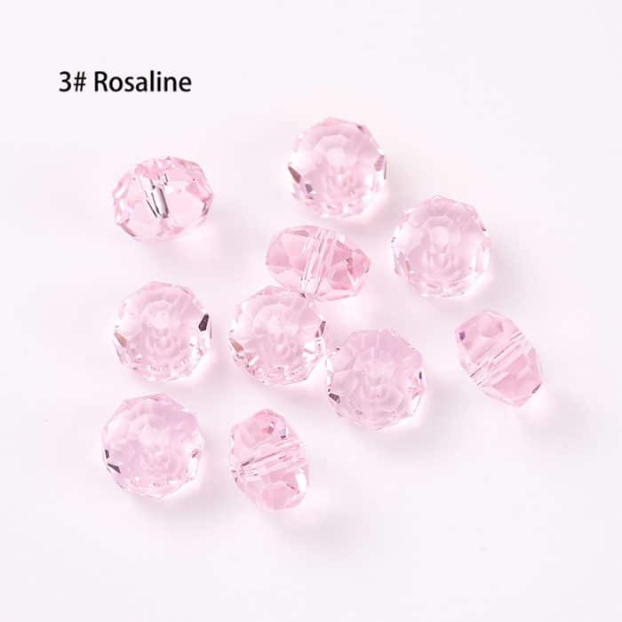 DIY珠子-车轮珠50面-03粉色4x6mm（约60颗） Catholic religious art