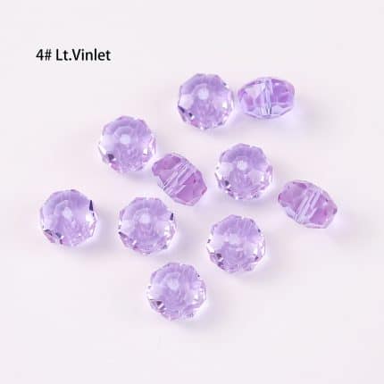 DIY珠子-车轮珠50面-04水晶紫4x6mm（约60颗）