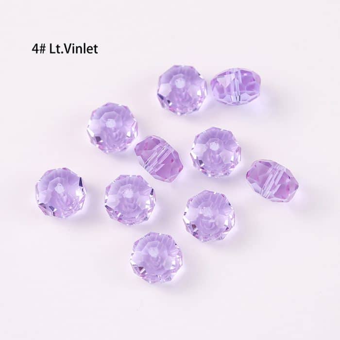 DIY珠子-车轮珠50面-04水晶紫4x6mm（约60颗） Catholic religious art