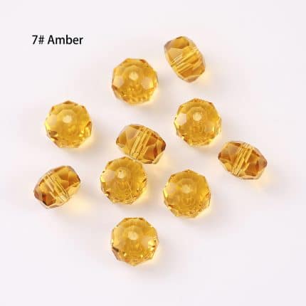 DIY珠子-车轮珠50面-07金黄色4x6mm（约60颗）