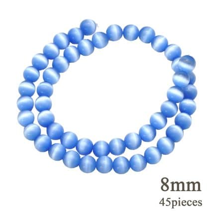 DIY珠子-蓝猫眼8mm（1条约45颗）