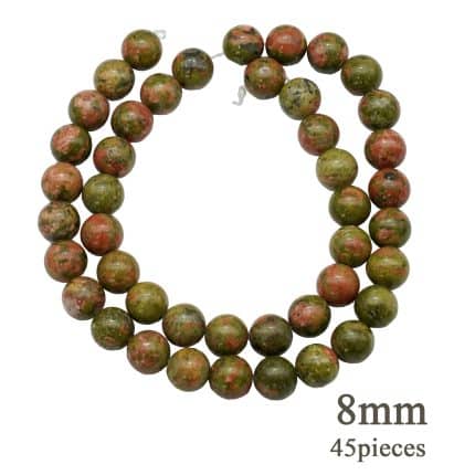 DIY珠子-花绿石8mm（1条约45颗）