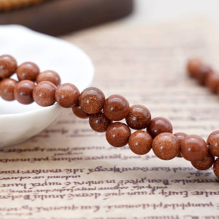 DIY珠子-金沙石8mm（1条约45颗） Catholic religious art