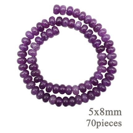 DIY珠子-桔梗紫算盘珠-5x8mm（1条约70颗）