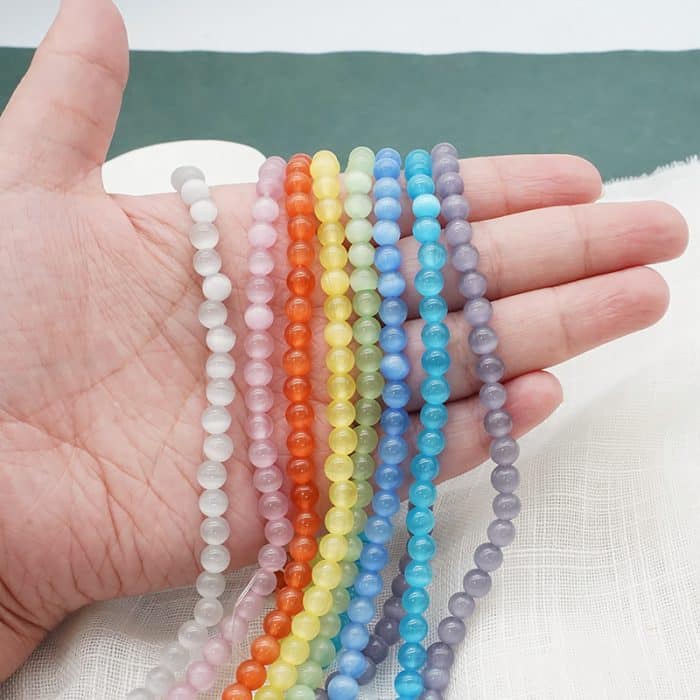 DIY珠子-橘红猫眼6mm（1条约65颗） Catholic religious art