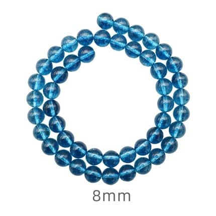 DIY珠子-蓝色爆花水晶-8mm（1条约45颗）