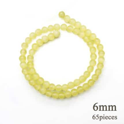 DIY珠子-柳黄猫眼6mm（1条约65颗）