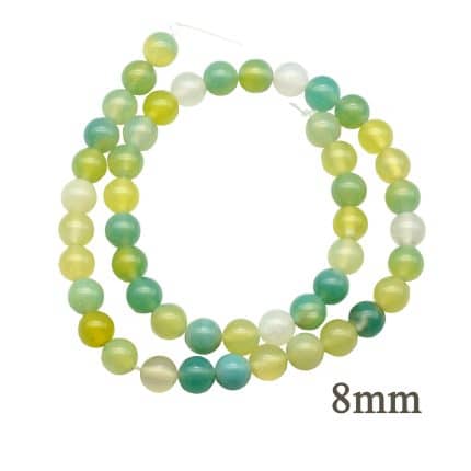 DIY珠子-苹果绿玛瑙8mm（1条约45颗）