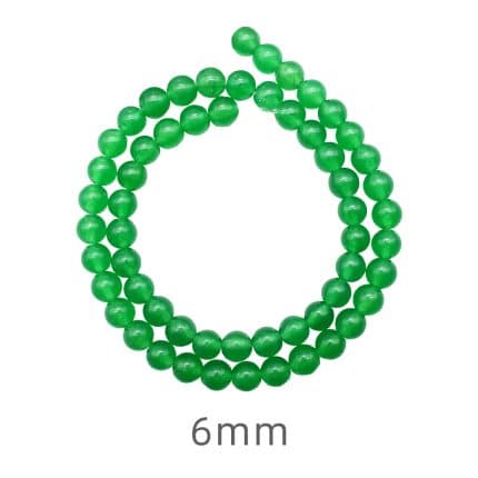 DIY珠子-绿玉髓6mm（1条约65颗）孔径约1mm
