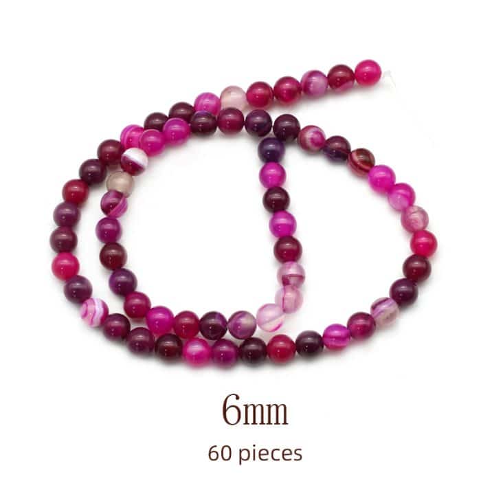 DIY珠子-玫红缠丝玛瑙6mm（1条约60颗） Catholic religious art
