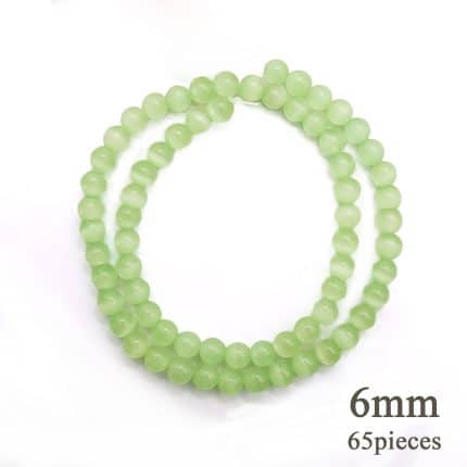 DIY珠子-欧碧绿猫眼6mm（1条约65颗）