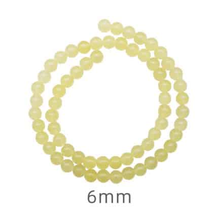 DIY珠子-浅黄玉髓6mm（1条约60颗）孔径约1mm