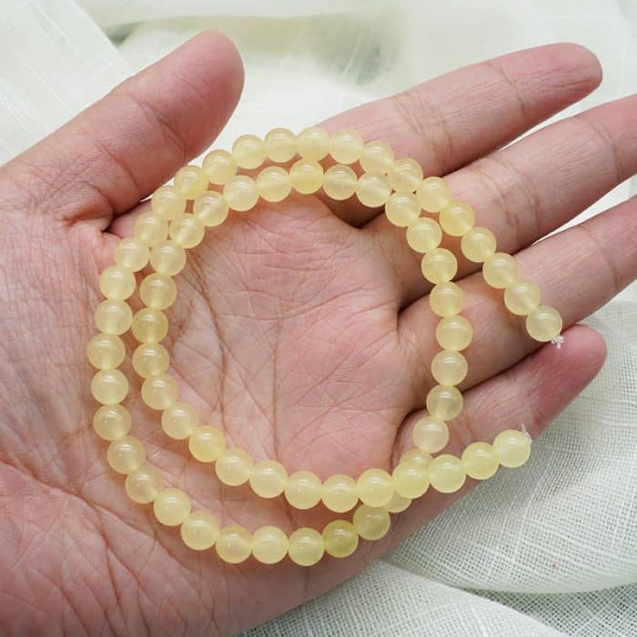 DIY珠子-浅黄玉髓6mm（1条约60颗）孔径约1mm Catholic religious art