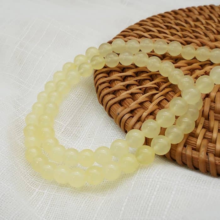 DIY珠子-浅黄玉髓6mm（1条约60颗）孔径约1mm Catholic religious art