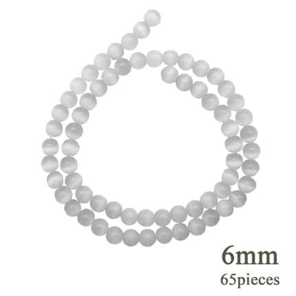 DIY珠子-浅灰猫眼6mm（1条约65颗）