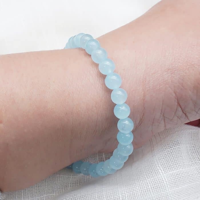 DIY珠子-浅蓝玉髓6mm（1条约60颗）孔径约1mm Catholic religious art