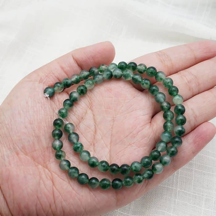 DIY珠子-水草玉髓6mm（1条约60颗）孔径约1mm Catholic religious art