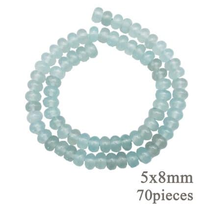 DIY珠子-水绿色算盘珠-5x8mm（1条约70颗）