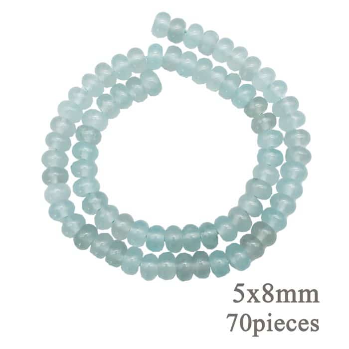 DIY珠子-水绿色算盘珠-5x8mm（1条约70颗） Catholic religious art