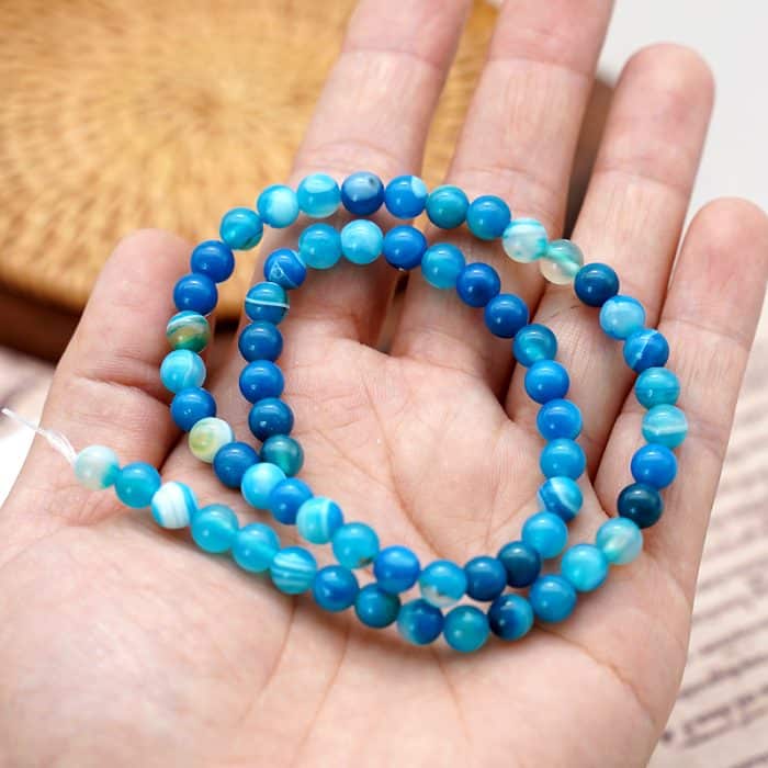 DIY珠子-天蓝缠丝玛瑙 Catholic religious art