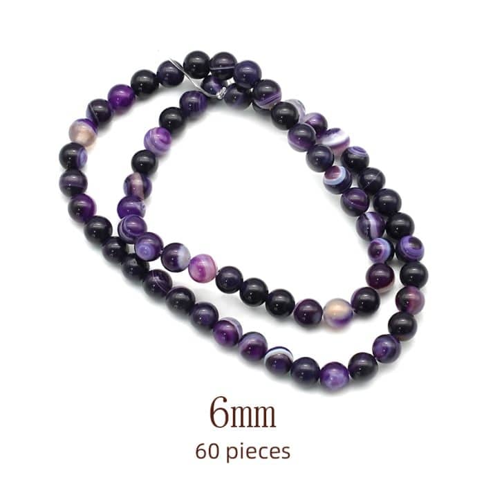DIY珠子-紫色缠丝玛瑙6mm（1条约60颗） Catholic religious art