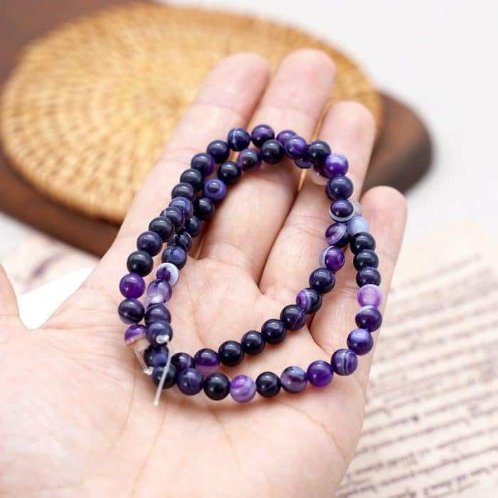 DIY珠子-紫色缠丝玛瑙6mm（1条约60颗） Catholic religious art