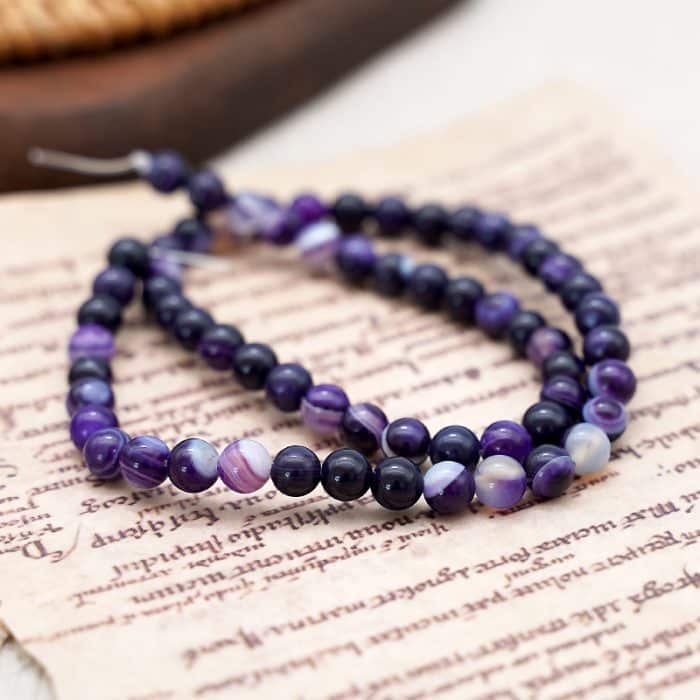 DIY珠子-紫色缠丝玛瑙6mm（1条约60颗） Catholic religious art