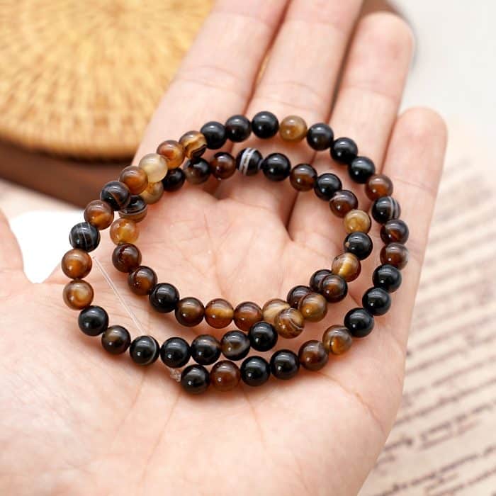 DIY珠子-棕色缠丝玛瑙 Catholic religious art