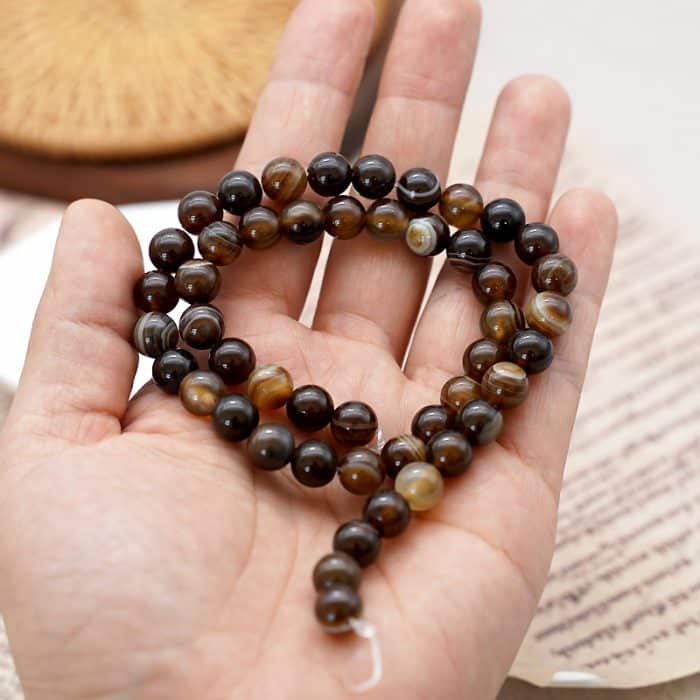 DIY珠子-棕色缠丝玛瑙 Catholic religious art