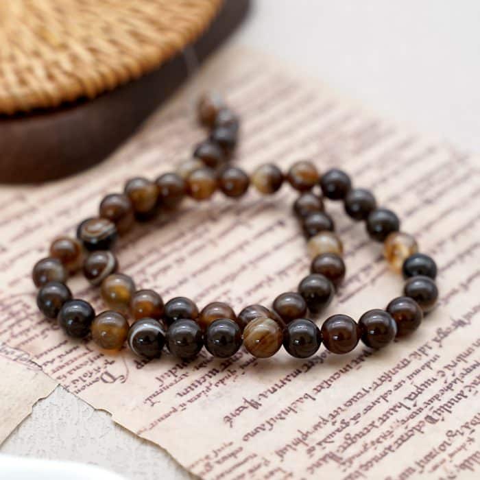 DIY珠子-棕色缠丝玛瑙 Catholic religious art