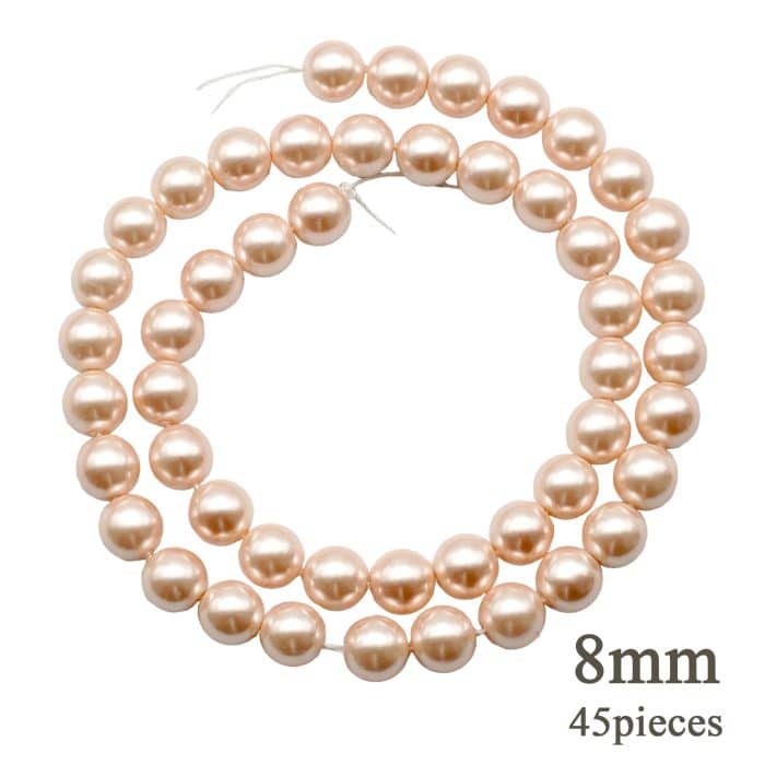DIY珠子-香槟粉仿珍珠8mm（1条约45颗） Catholic religious art