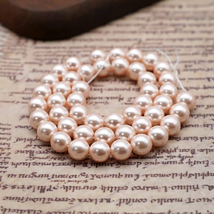 DIY珠子-香槟粉仿珍珠8mm（1条约45颗） Catholic religious art