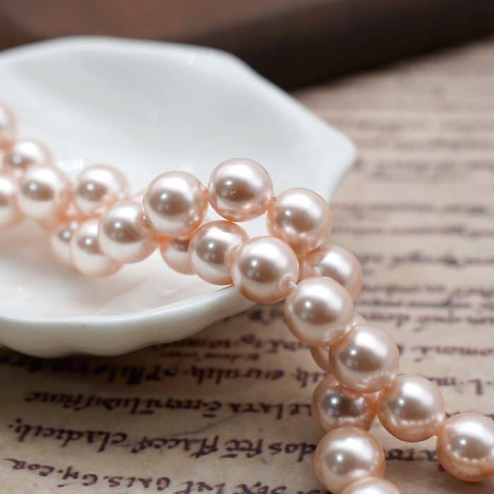 DIY珠子-香槟粉仿珍珠8mm（1条约45颗） Catholic religious art