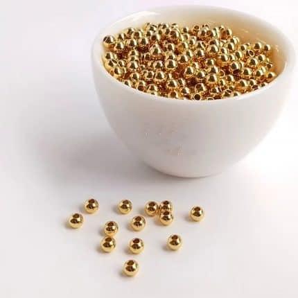 DIY珠子-黄铜电镀14k金色-隔珠-100颗/包