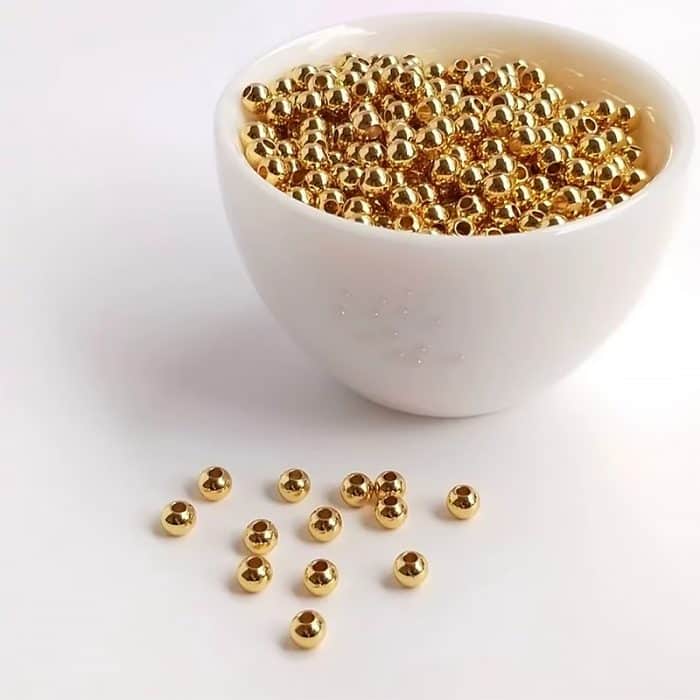 DIY珠子-黄铜电镀14k金色-隔珠-100颗/包 Catholic religious art