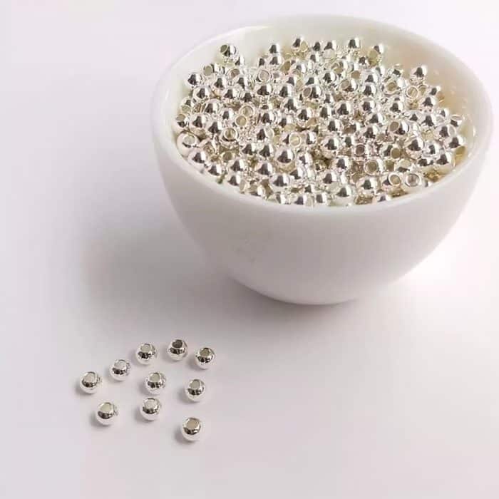 DIY珠子-黄铜镀银银色-隔珠-100颗/包 Catholic religious art