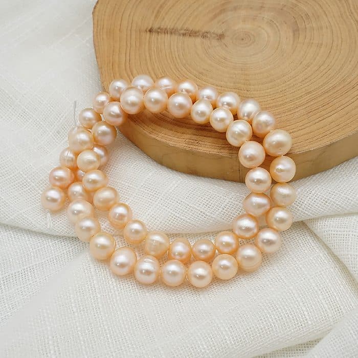 DIY珠子-粉珍珠-7~8mm（1条约50颗） Catholic religious art