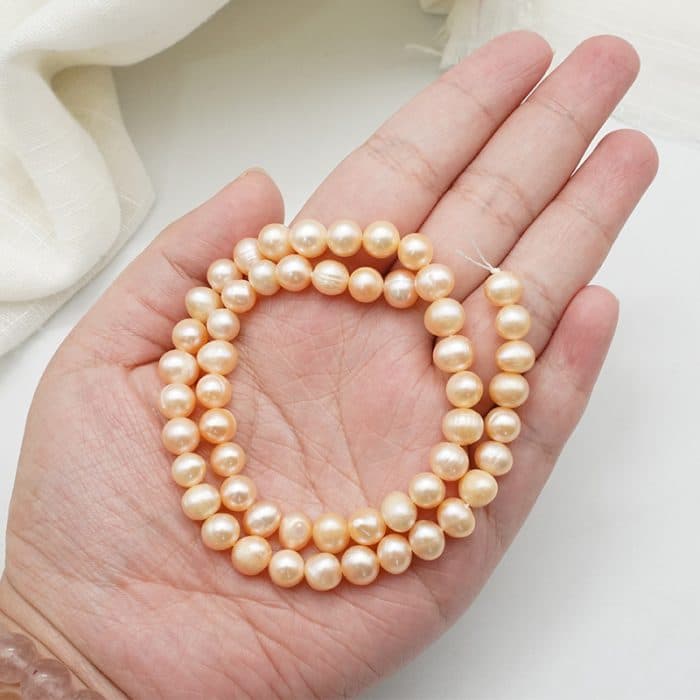 DIY珠子-粉珍珠-7~8mm（1条约50颗） Catholic religious art