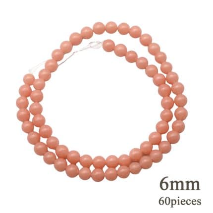 DIY珠子-夜光珠--深粉色6mm（1条约60颗）