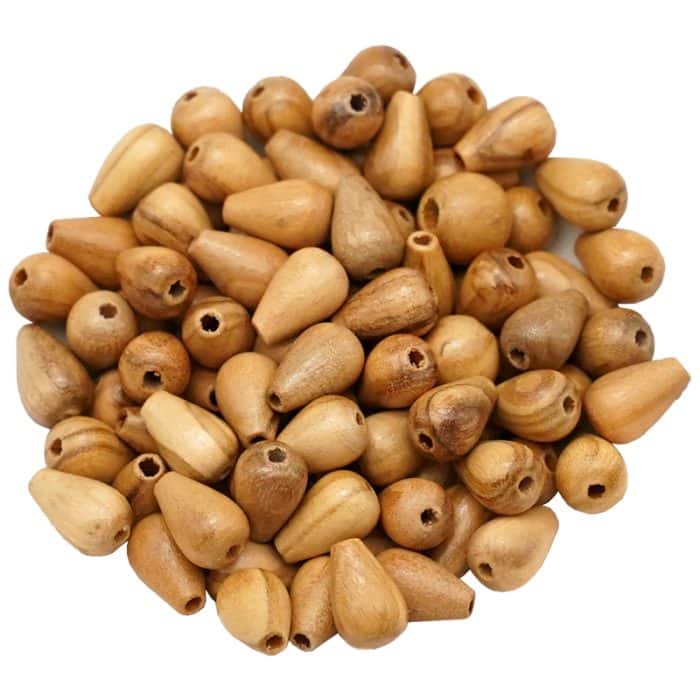 DIY珠子-泪滴-橄榄木-100颗/包 Catholic religious art