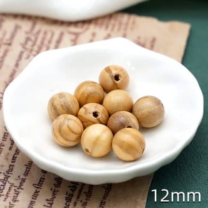 DIY珠子-圆形-橄榄木-12mm-10颗/包