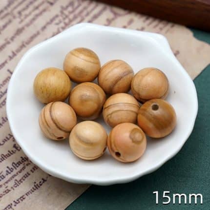 DIY珠子-圆形-橄榄木-15mm-10颗/包