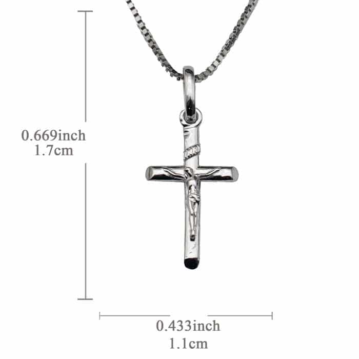 吊坠-十字架-925银-盒子链40cm Catholic religious art