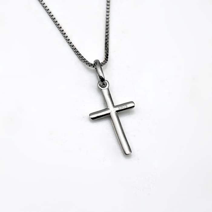 吊坠-十字架-925银-盒子链40cm Catholic religious art