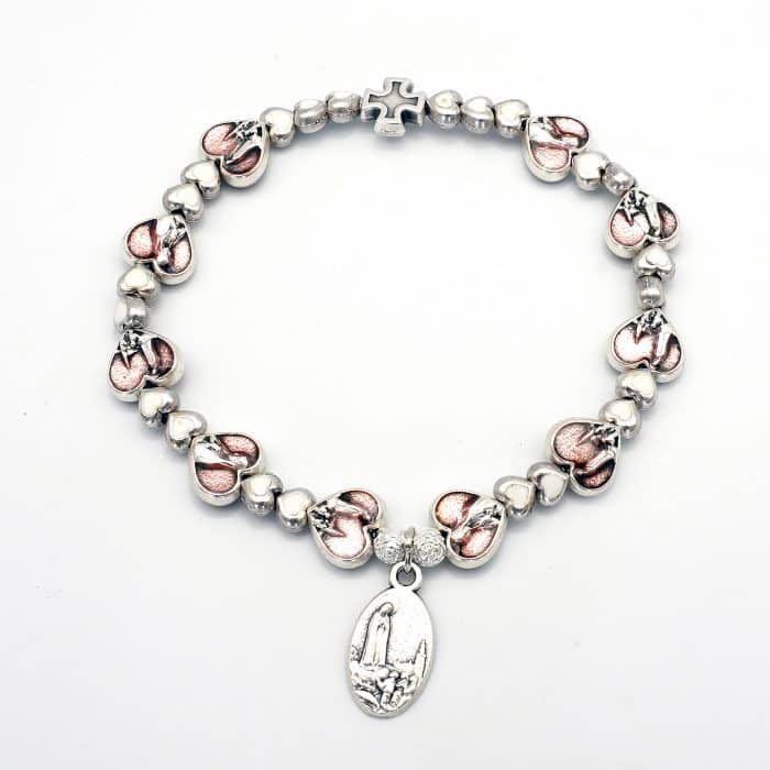 弹力手链-法蒂玛圣母-桃心 Catholic religious art